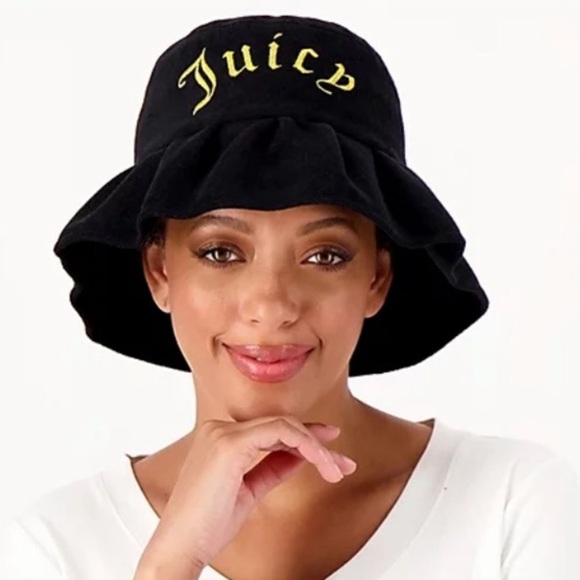 Juicy Couture Accessories - Juicy Couture Black Terry Cloth Bucket Hat